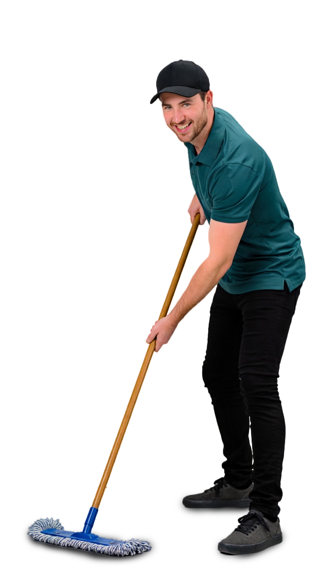 Shining Services professional cleaner with mop