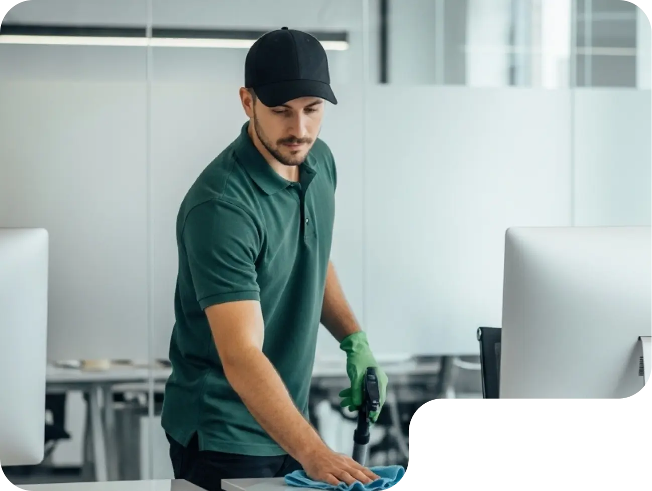 Professional cleaner at work